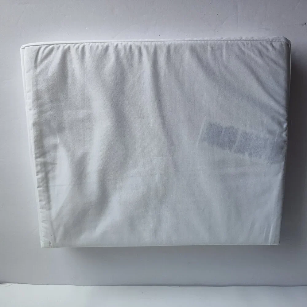 Ralph Lauren White Palmer Percale Cotton Queen Flat Sheet